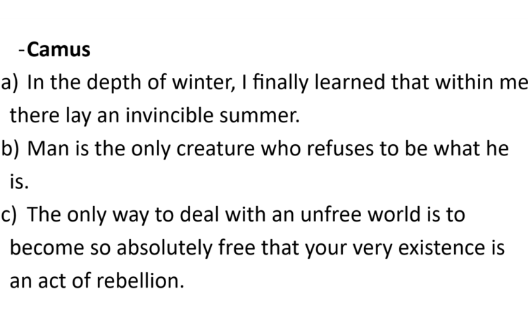  3 quotes from Camus