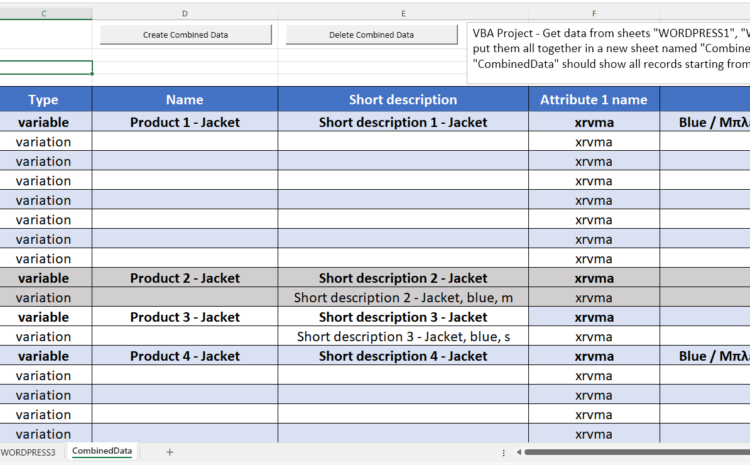  VBA Project – Combined Data Sheets in Excel