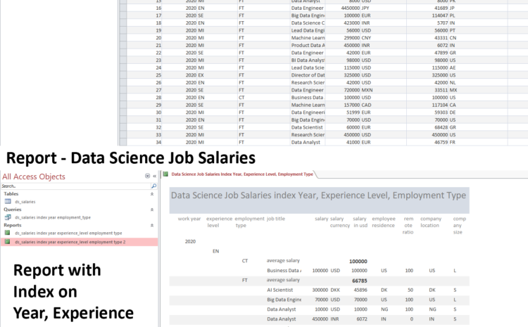  Data Science Job Salaries Reporting with Microsoft Access