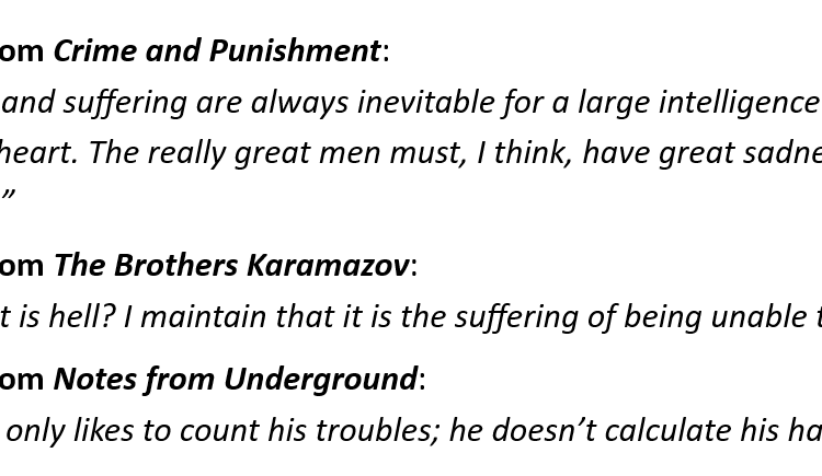  3 memorable quotes from Dostoevsky