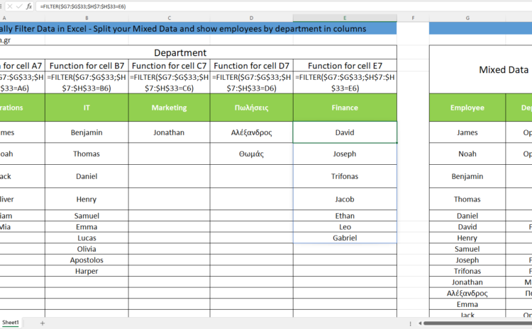  Dynamically Filter Data in Excel – Educational Video