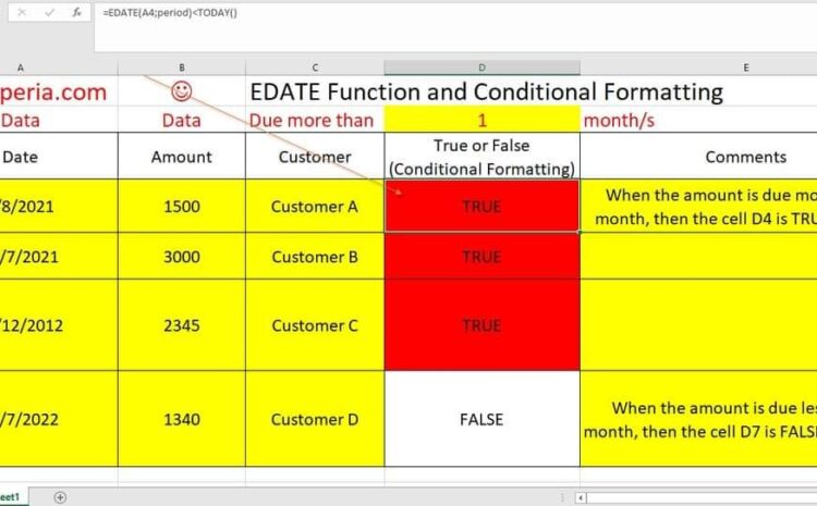  EDATE Function and Conditional Formatting