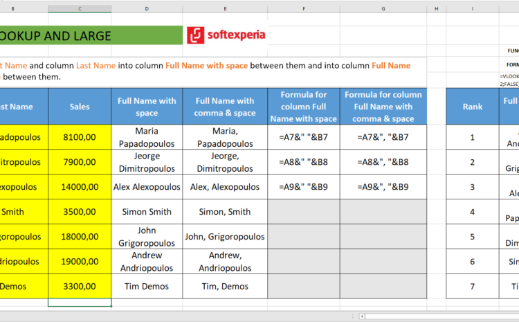  Sales Ranking with functions VLOOKUP and LARGE – Excel