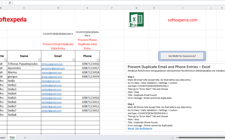  How to prevent Duplicate Email and Phone Entries in Excel
