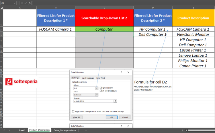  How to create a searchable drop-down list using a filtered dynamic list based on a search term