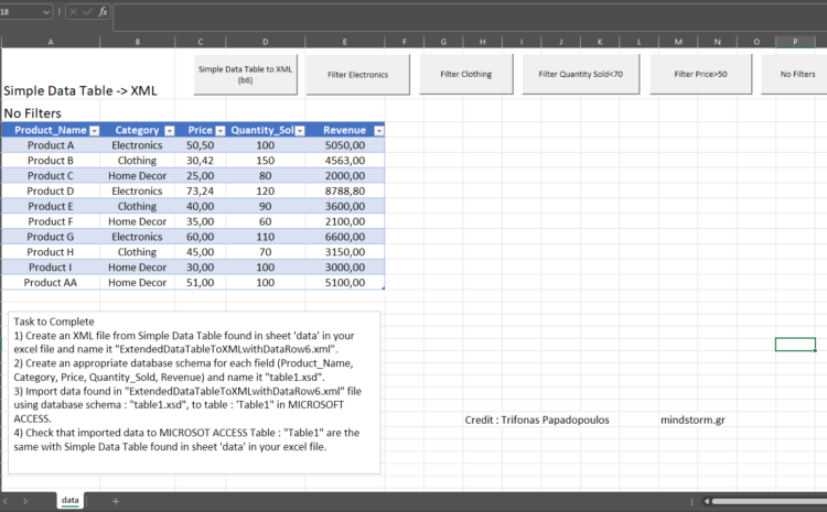  Excel Table > XML file > Microsoft Access Table