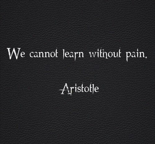  We cannot learn without pain.